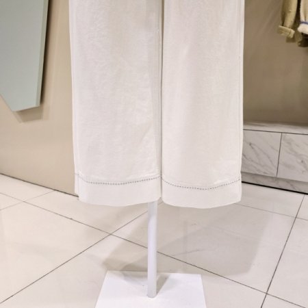 스티치 화이트 와이드팬츠