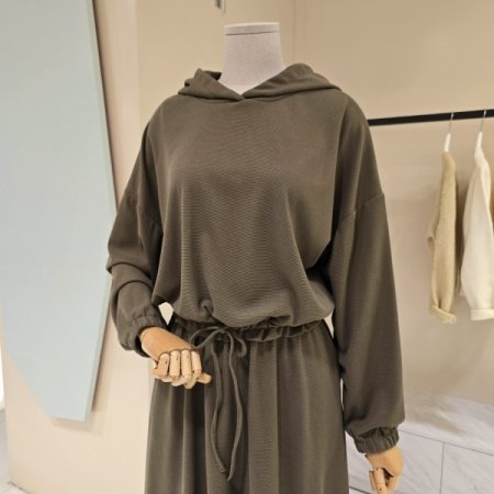 후드티 밴딩 스커트 세트