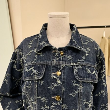 자수 크롭 데님자켓