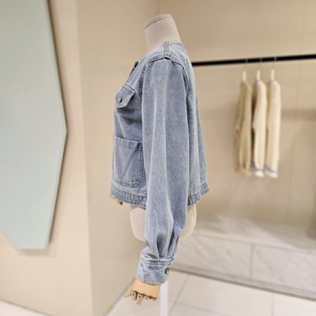 라운드 아웃포켓 데님자켓