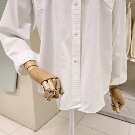 심플 스티치 포켓 셔츠