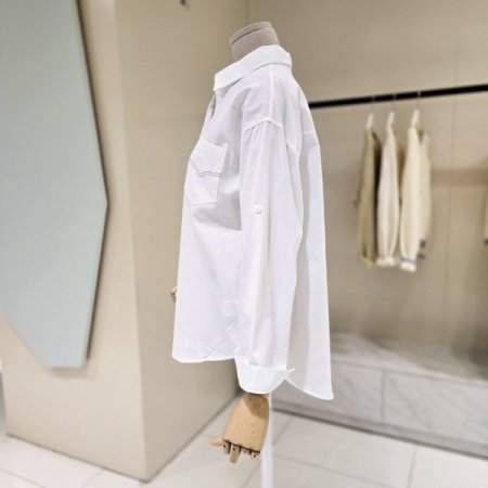 심플 스티치 포켓 셔츠