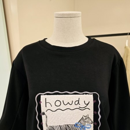 레터링 셔링 라운드 티셔츠