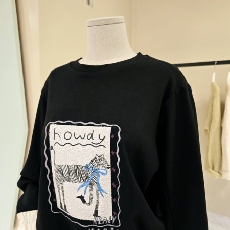 레터링 셔링 라운드 티셔츠