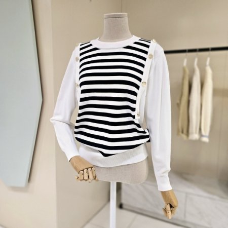 다나버튼 단가라 라운드니트