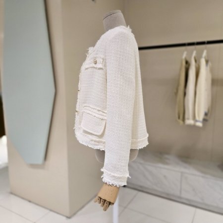 금장단추 라운드 트위드자켓