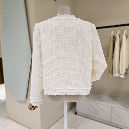 금장단추 라운드 트위드자켓