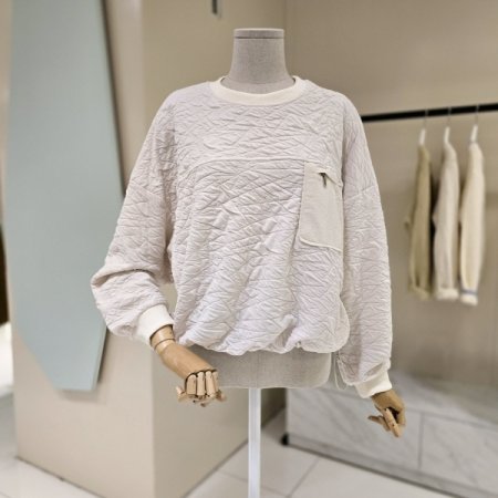 엠보 포켓 스트링 라운드 티셔츠