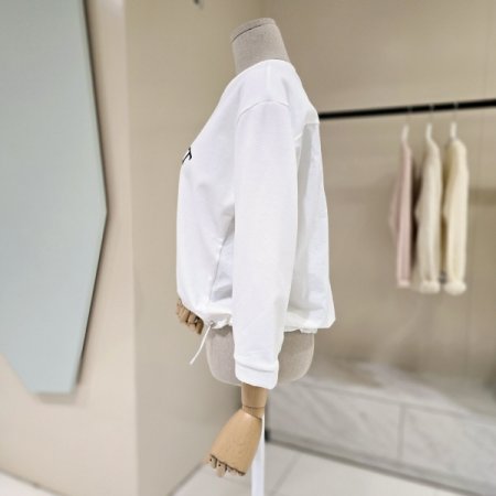 스트링 7부소매 라운드 티셔츠