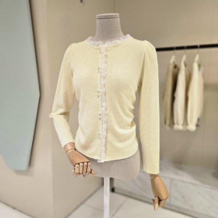 레이스라인 셔링 니트 가디건