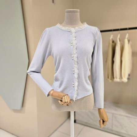 펄사 허리 셔링 라운드 가디건