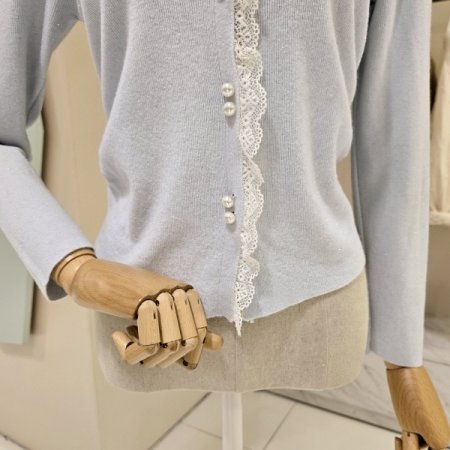 펄사 허리 셔링 라운드 가디건