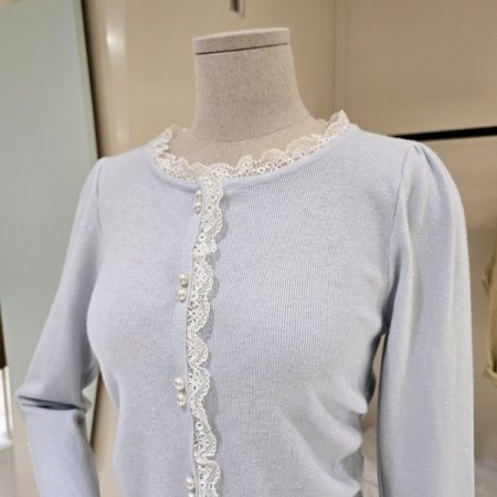 펄사 허리 셔링 라운드 가디건