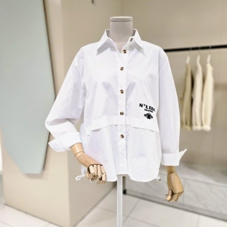 박시핏 레터링 스트링 셔츠