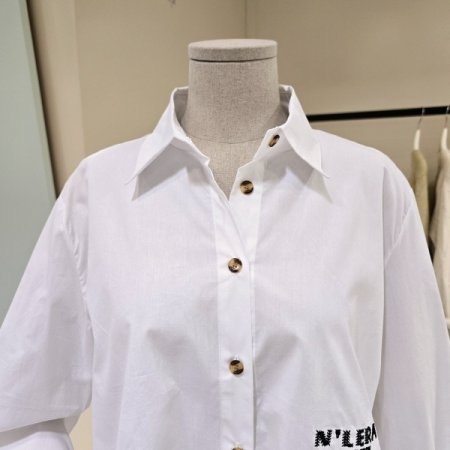 박시핏 레터링 스트링 셔츠