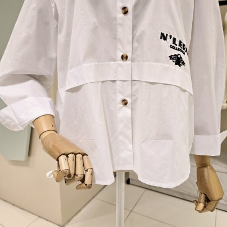 박시핏 레터링 스트링 셔츠