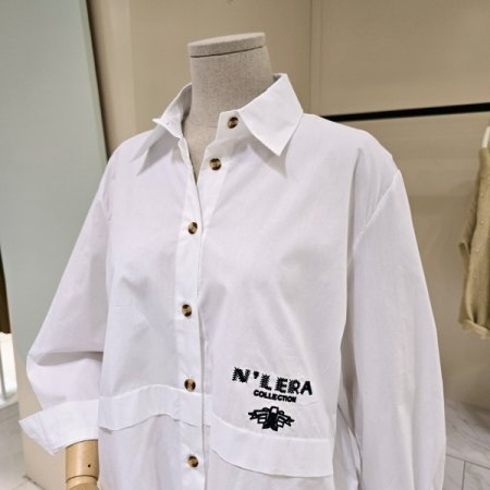 박시핏 레터링 스트링 셔츠