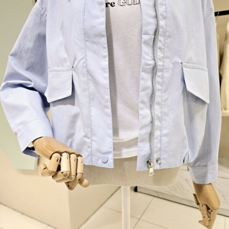 아웃포켓 하이넥 쿨 집업점퍼