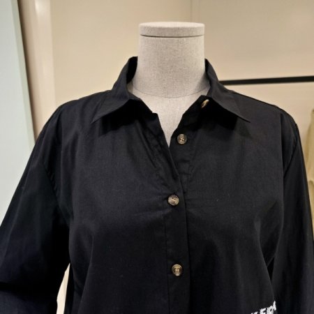 레터링 스트링 루즈핏 셔츠