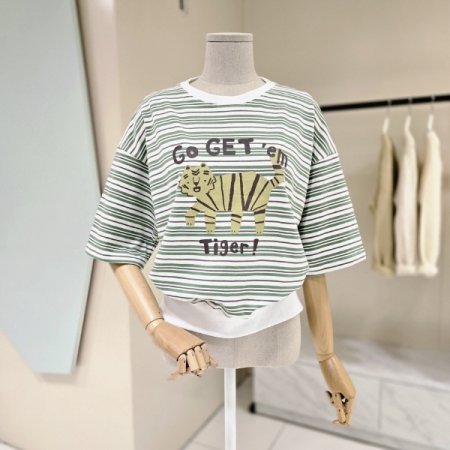 라운드 호랑이 맨투맨 티셔츠
