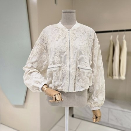 레이스 집업 블루종