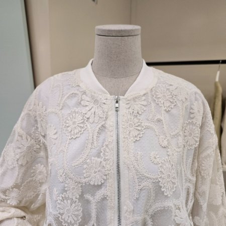 레이스 집업 블루종