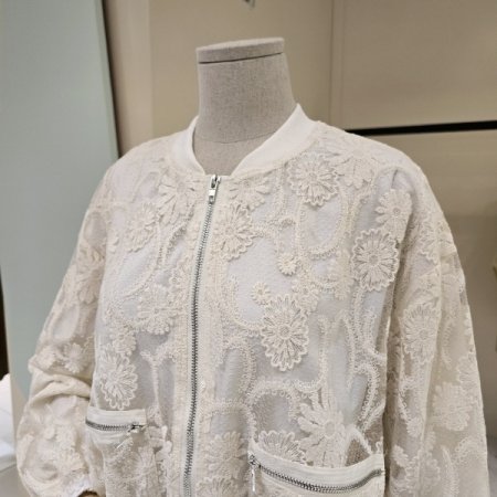 레이스 집업 블루종