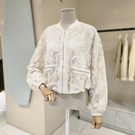 레이스 집업 블루종