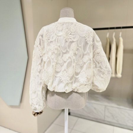 레이스 집업 블루종