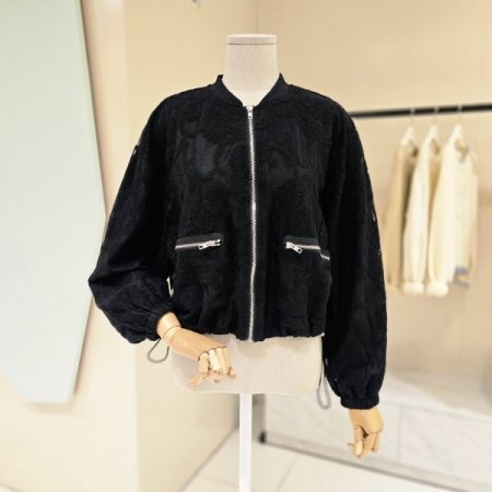 박시핏 스트링 레이스 집업자켓