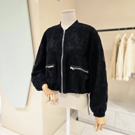 박시핏 스트링 레이스 집업자켓