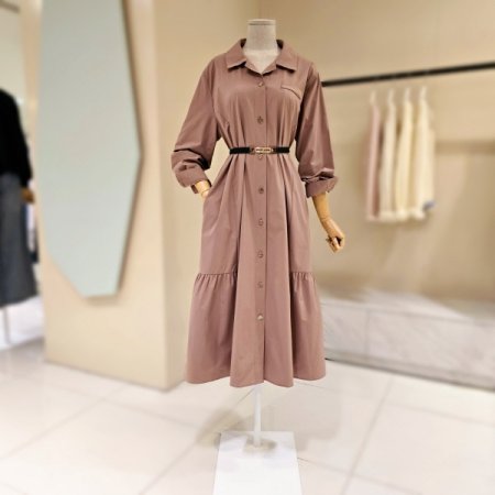 오픈형 카라넥 롱 원피스