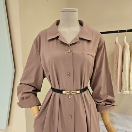 오픈형 카라넥 롱 원피스