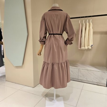 오픈형 카라넥 롱 원피스