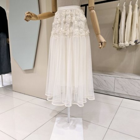 장미 샤 롱 스커트