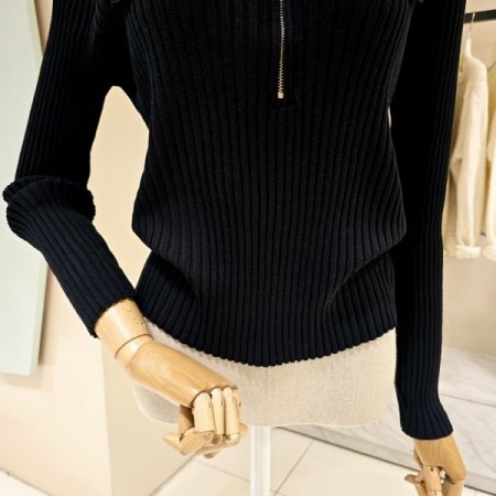 반집업 카라 체인 골지니트