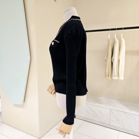 반집업 카라 체인 골지니트