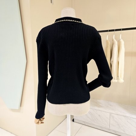 반집업 카라 체인 골지니트