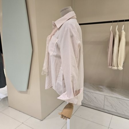 레이스 타이 카라 블라우스