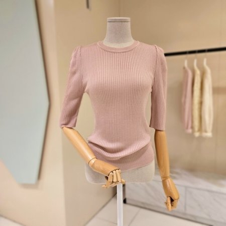 슬림라인 라운드 골지니트