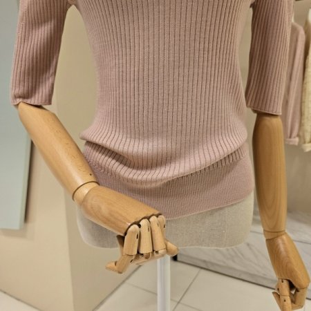 슬림라인 라운드 골지니트