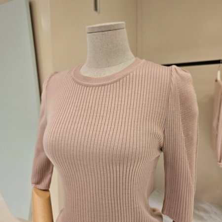 슬림라인 라운드 골지니트