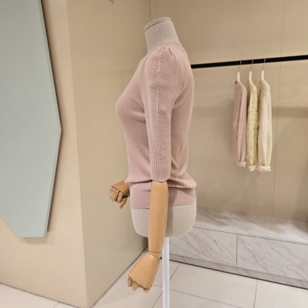 슬림라인 라운드 골지니트