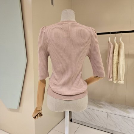 슬림라인 라운드 골지니트