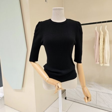 슬림라인 라운드 골지니트