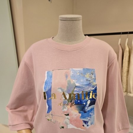 라운드 레터링 티셔츠