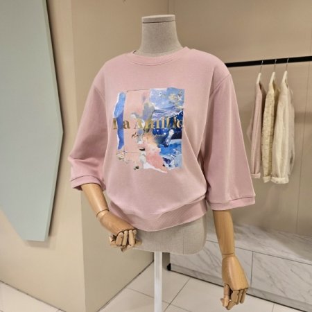 라운드 레터링 티셔츠