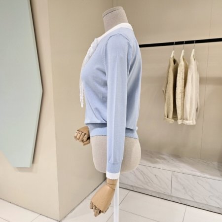 레이스 리본 니트 가디건