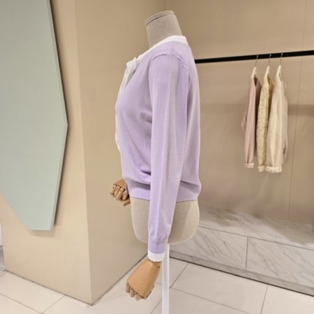 진주단추 레이스 니트가디건