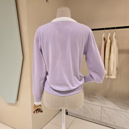 진주단추 레이스 니트가디건